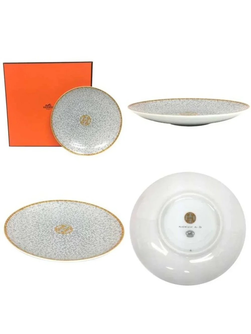 Hermes Mosaic Vanquatre Plate 16 Aq7740